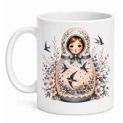 Mug poupée russe hirondelles 350 ml