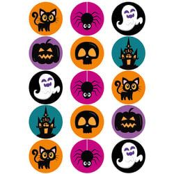 15 Mini disques comestibles Halloween - 50 mm