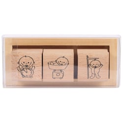 Tampon en bois Naissance 3 pièces