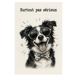 Plaque Métal Chien Surtout Pas Sérieux Déco Humour H30