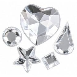 Pierres strass acrylique à coller 58 pièces - cristal