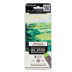 Huile stick - Extra-fine - Solide - Sennelier - 6 couleurs - Paysage stylisé