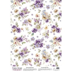 Feuille papier calque, papier velin scrapbooking Fabrika Decoru 30 x 42 cm FLEUR PENSEE 0311