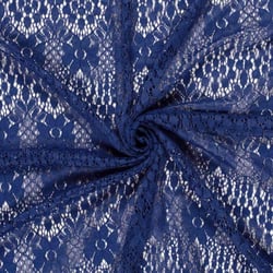 Tissu Dentelle Coton mélangé uni Bleu roi