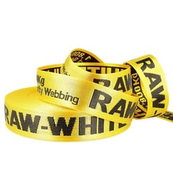 Film 20m sangle jacquard RAW WHITE 35mm Jaune/noir