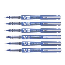 Lot de 6 Rollers Rechargeables V5 encre liquide Bleu Begreen Pointe Fine