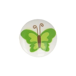 Lot de 6 boutons culot papillon 15mm (vert)