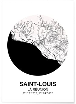 Affiche Carte Saint-Louis | A3 : 29,7x42cm