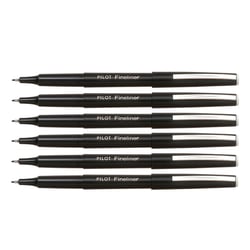 Lot de 6 feutres extra fins - PILOT Fineliner - Pointe ogive 0,4 mm - Noir