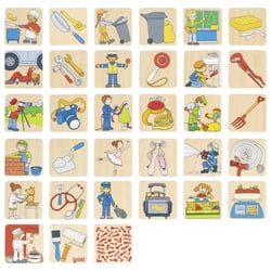 Mémo des métiers en bois - Jouet créatif et éducatif