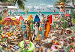 Puzzle 2000 pièces - Chiens et Chats à la Plage - Bluebird Puzzle