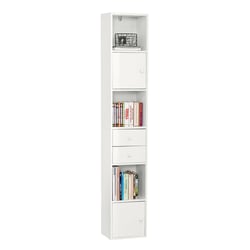 SoBuy STR10-W Bibliothèque Étagère sur Pied Étagère de Rangement Meuble Colonne Classeur Armoire Haute
