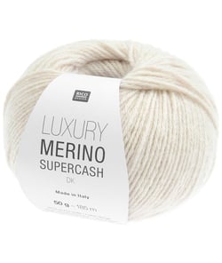 Luxury Merino Supercash DK – Laine mérinos & cachemire d’exception – Rico Design - Pour tricots élégants, doux & intemporels 02 Ecru