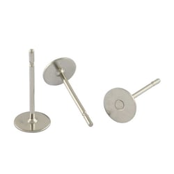 20 Clous de boucles d'oreilles argenté en Acier Inoxydable 304 Tête plate 8 mm - puce – creation
