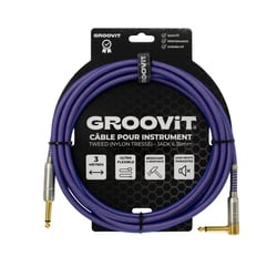 CABLE JACK 6.35 D/C - 3M - NYLON TRESSÉ VIOLET - GROOVIT®