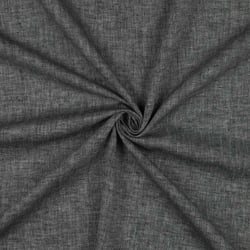 Tissu Coton Lin Chevrons Blanc sur fond Gris anthracite profond