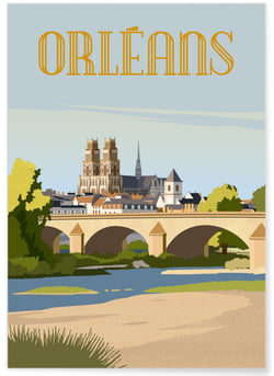 Affiche ville Orléans 4 | A3 : 29,7x42cm