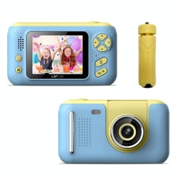 Appareil Photo Enfant HD 2.4 Pouces 1080P Autofocus Jaune Bleu Avec Support YONIS