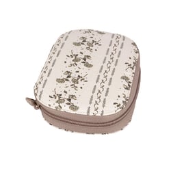 Pochette à couture 14cmx9cm imprimé fleurs fonds écru