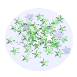 30 Perles cabochon étoile strass vert 10 mm acrylique à coller - dos argenté - création diy