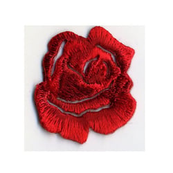 Ecusson thermocollant petite rose rouge 3cmx3.5cm