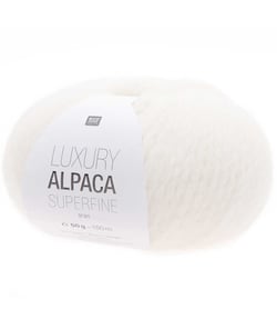 Fil de laine à tricoter LUXURY ALPACA Superfine Aran - Rico Design 01 Ecru