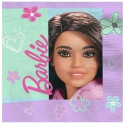 Lot de 16 serviettes jetables Amscan - Barbie - Papier - Multicolore - 33 x 33 cm