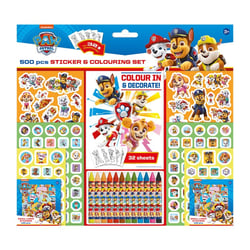 Set 500 Pièces Coloriage, Crayons de Couleur & Stickers - Pat' Patrouille
