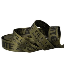 Film 20m sangle jacquard RAW WHITE 35mm Kaki/noir