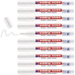 Lot de 10 marqueurs craie liquide - EDDING - Pointe ronde 2-3 mm - Blanc