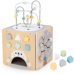 Cube d'activité Bois avec Boulier, trieur Formes, Labyrinthe Forme Arbre, Jouet d'éveil
