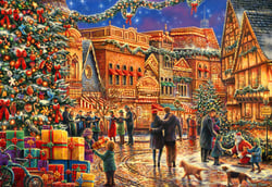 Puzzle 1000 pièces - Christmas at the Town Square - Bluebird Puzzle
