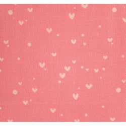 Coupon de tissu DIY - Coeur corail et nude 50 x 140 cm