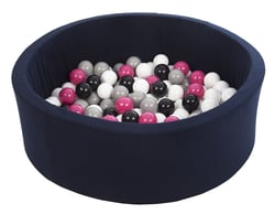 Piscine à balles Aire de jeu + 150 balles bleu marine noir, blanc, rose,gris - Velinda