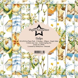 8 papiers scrapbooking 30 x 30 cm Paper Favourites TULIPS