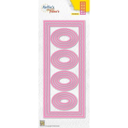 Gabarit de découpe pour machine Nellie's Choice - Ovale - 19 pièces - 8,5 x 20,5 cm