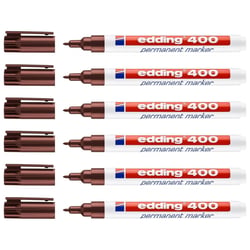 Marqueur permanent pointe fine 1 mm - EDDING - Marron - Lot de 6
