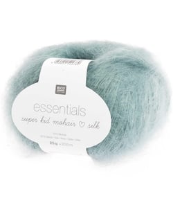 Fil à tricoter Essentials Super Kid Mohair Loves Silk 25 gr - Rico Design 06 Bleu aqua