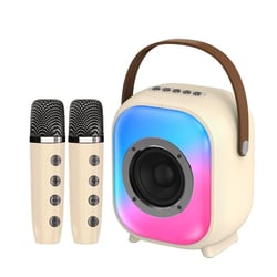 Enceinte Bluetooth Portable Blanche Avec Effets Lumineux Pour Karaoké Blanc YONIS