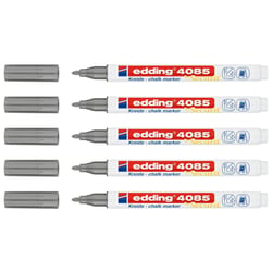Lot de 5 marqueurs craie liquide - EDDING - Pointe 1-2 mm - Argent