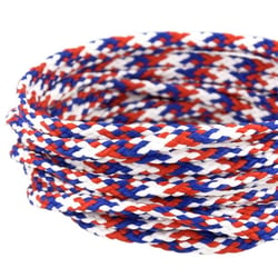 Bobine 50m Cordon damier polyester 5mm bleu/blanc/rouge