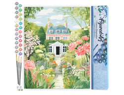 Peinture par Numéro Figured'Art - Jardin de la Propriété - Kit de Loisir Créatif DIY Numéro d'Art Complet - 40x50cm sans châssis en bois