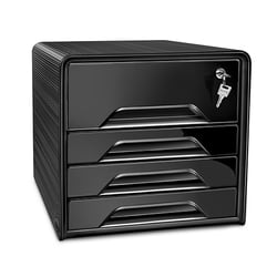 Bloc de classement 4 tiroirs Smoove Secure Noir - CEP