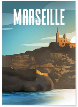 Affiche ville Marseille | A3 : 29,7x42cm