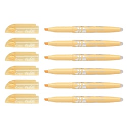Lot de 6 surligneurs Frixion Light Soft pointe biseau 3,8 mm orange pastel
