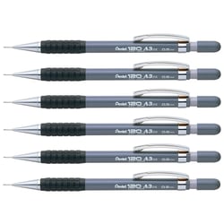 Lot 6 Porte-mine PENTEL Hi-Graph A315 - Corps plastique gris - Pointe 0,5 mm
