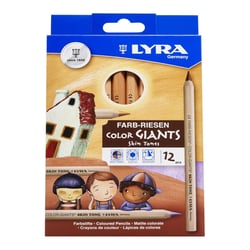 Lot de 5 crayons de couleur géants LYRA - Skin Tones - 12 couleurs de peaux - Mine 6,3 mm