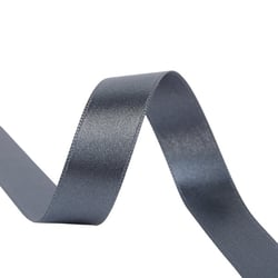 Bobine 40m ruban satin double face fabriqué en France gris noir