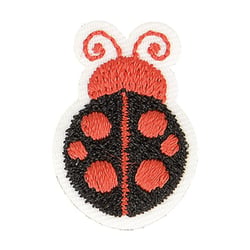 Ecusson thermocollant coccinelle noir/point roug 2,5cm x 2cm