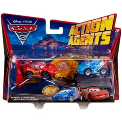 Vehicules cars 2 action agent + propulseur - raoul caroule et mcqueen - mattel - v8651